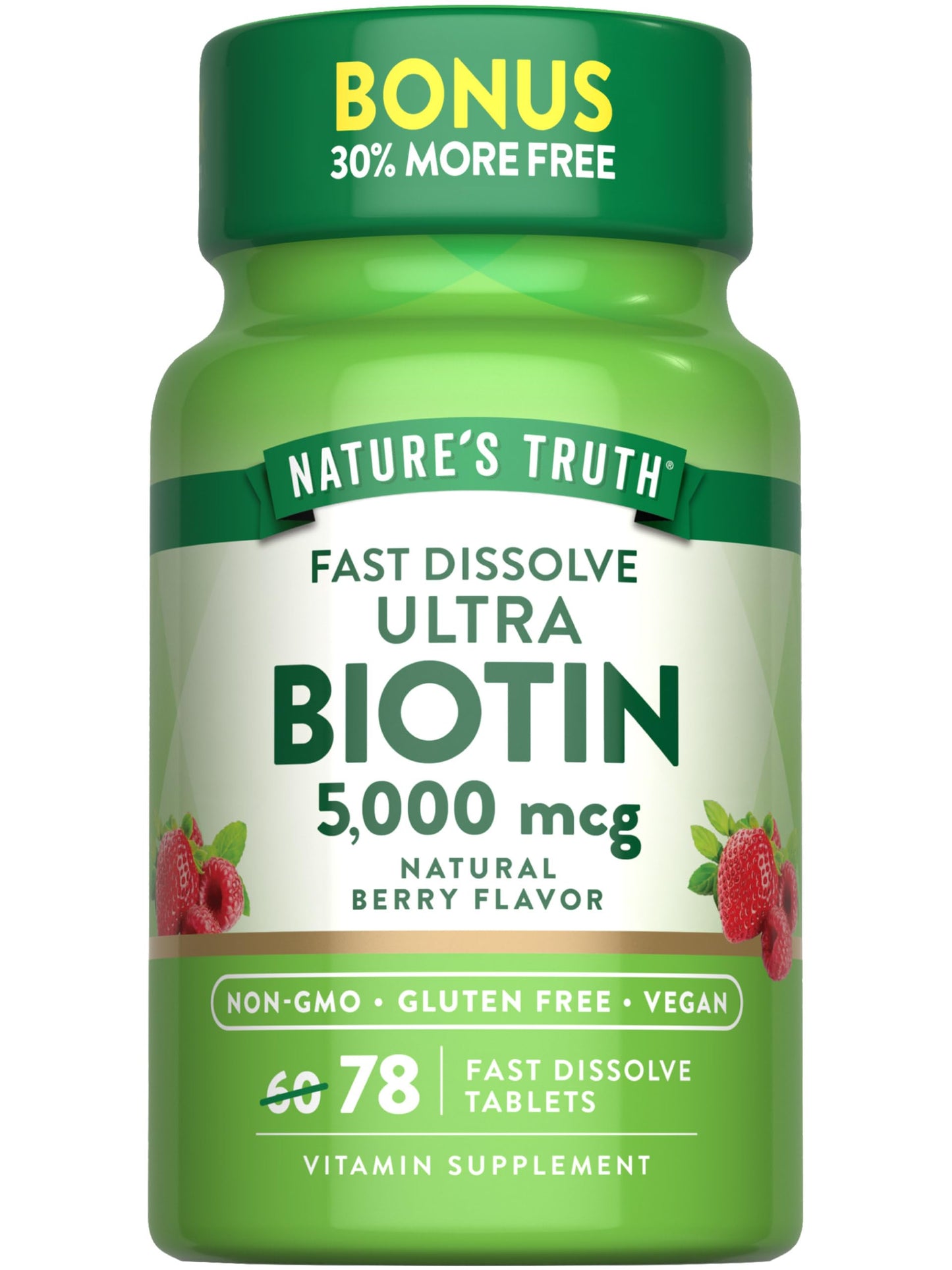 Nature's Truth Biotin 5000mcg Fast Dissolve Tablets, 78 Count