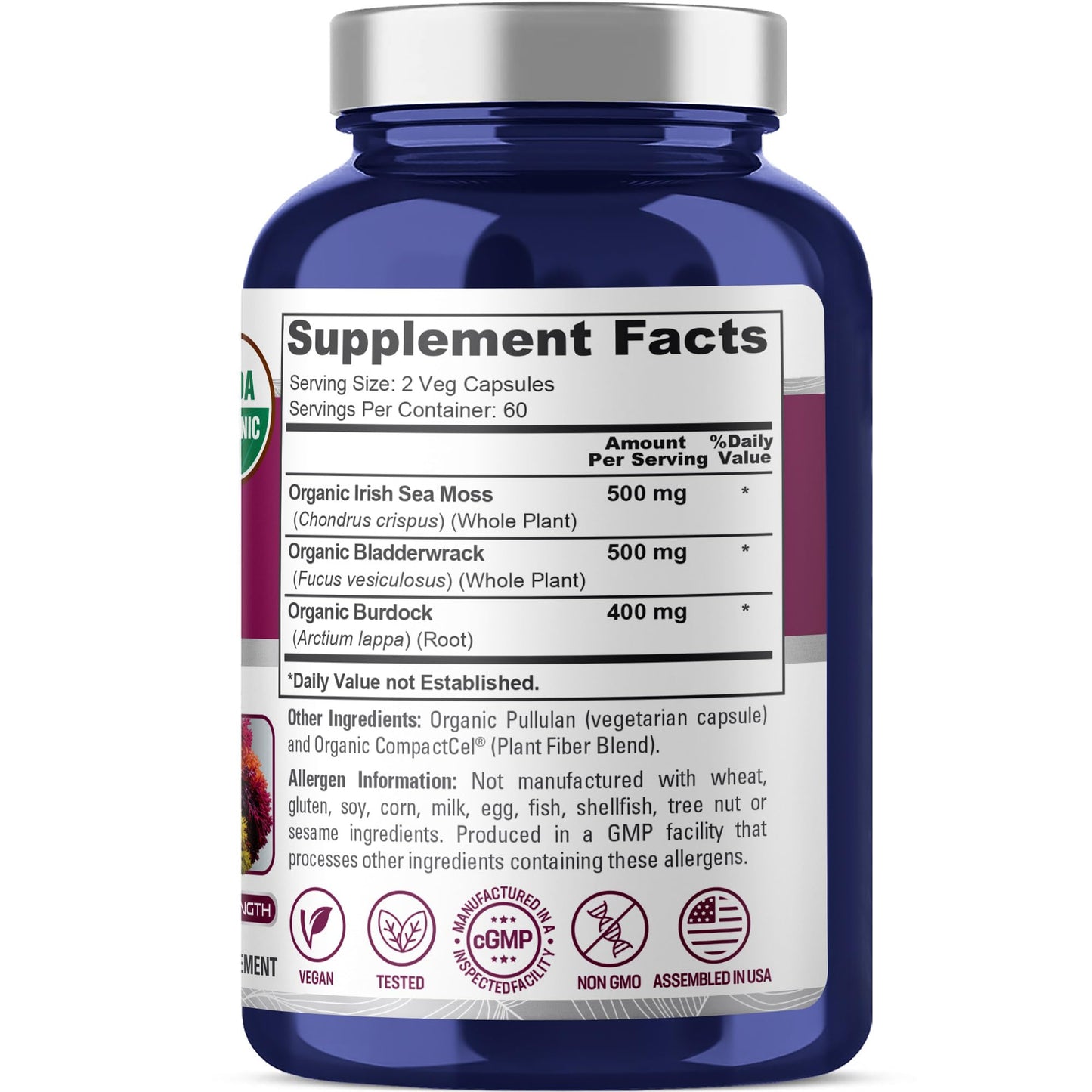 NusaPure Irish Sea Moss Ultimate Complex 1400mg Capsules 120