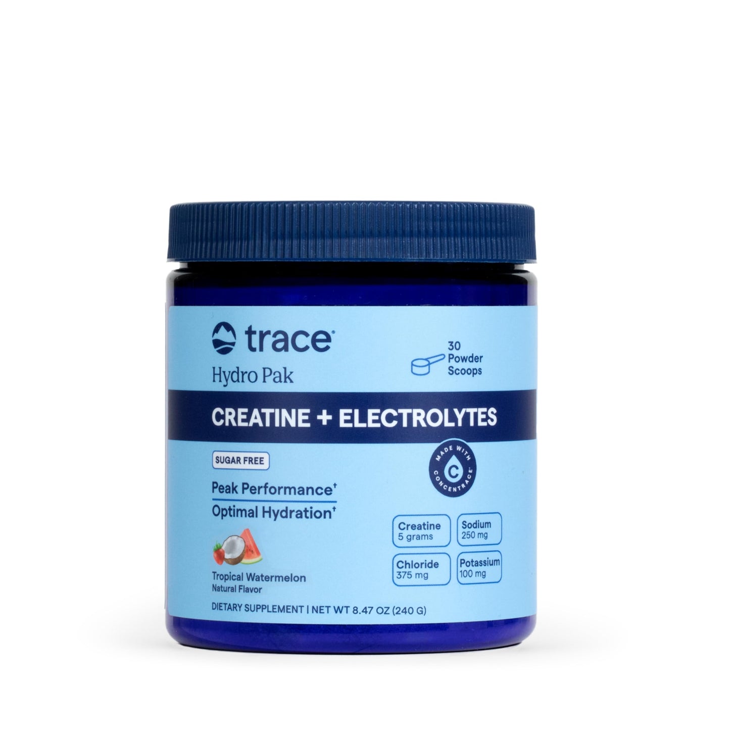 Trace Minerals Creatine + Electrolytes Powder, 30 Servings