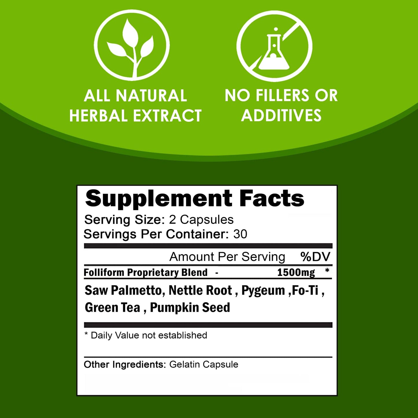 VH Nutrition FOLLIFORM DHT Blocker for Men and Women, 120 Capsules