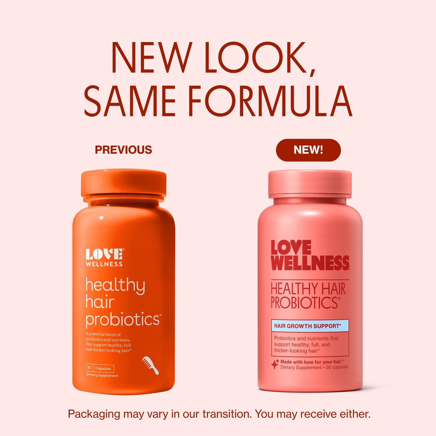 Love Wellness Healthy Hair Probiotics Capsules 30 Count
