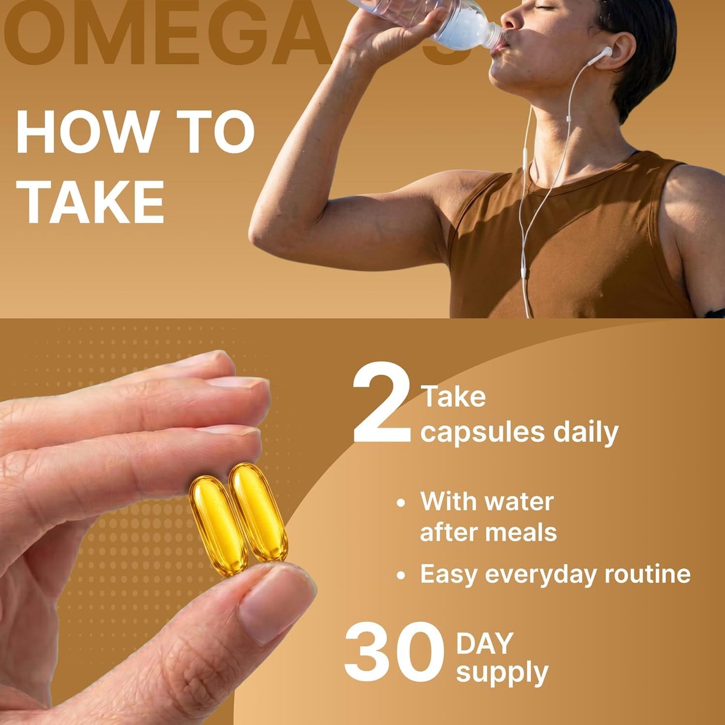 ORIBITE Omega-3 Fish Oil 2000mg Softgel Capsules, 60 Count