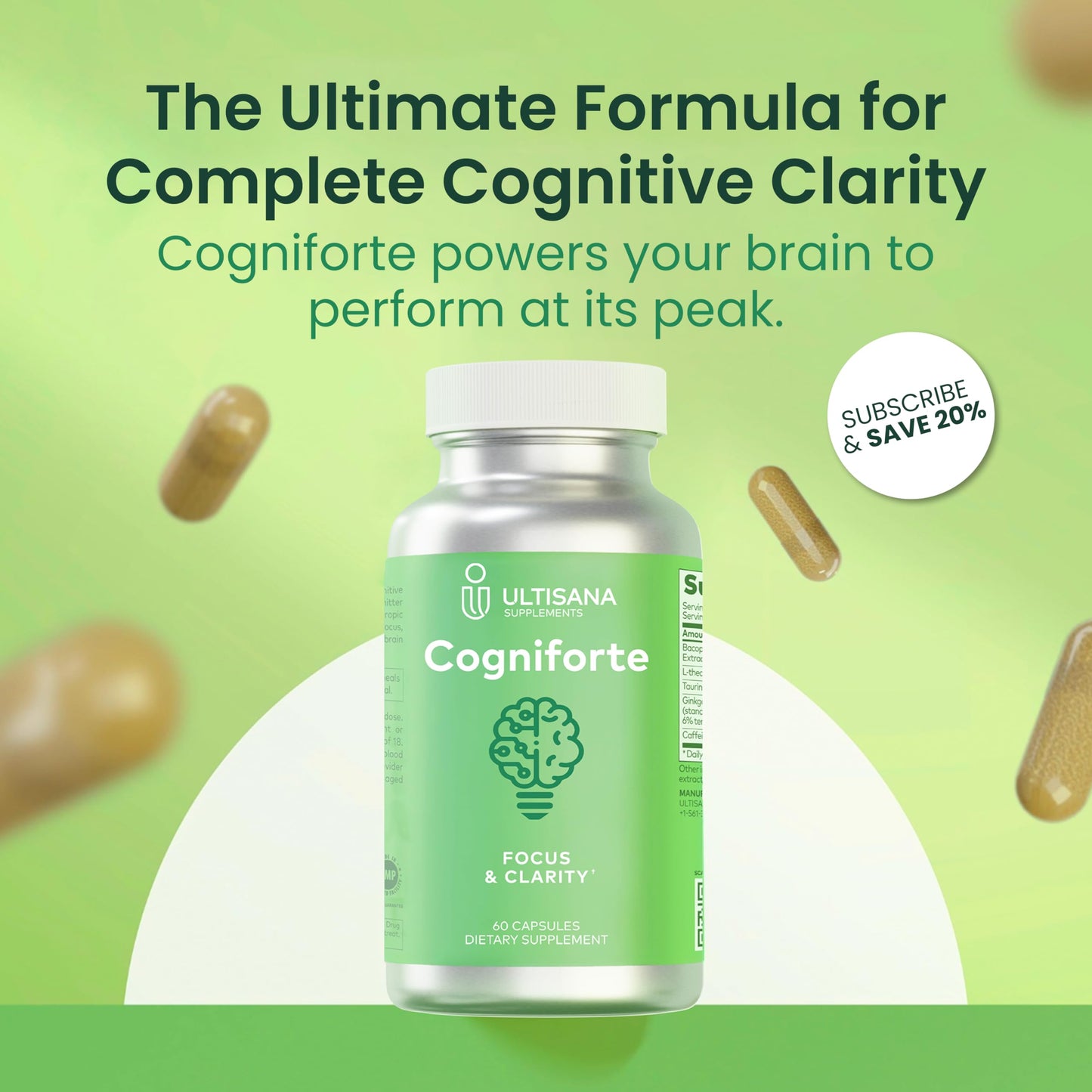 Ultisana Cogniforte Nootropic Brain Supplement 60 Capsules