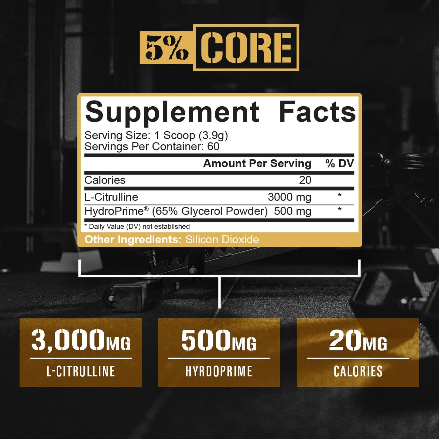 5% Nutrition Core L-Citrulline 3000 with Glycerol Powder 8.2 oz