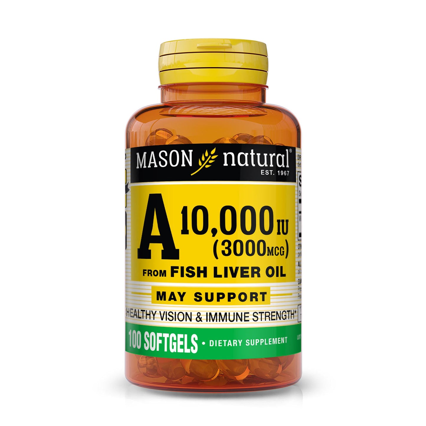 MASON NATURAL Vitamin A Softgels, 100 Count