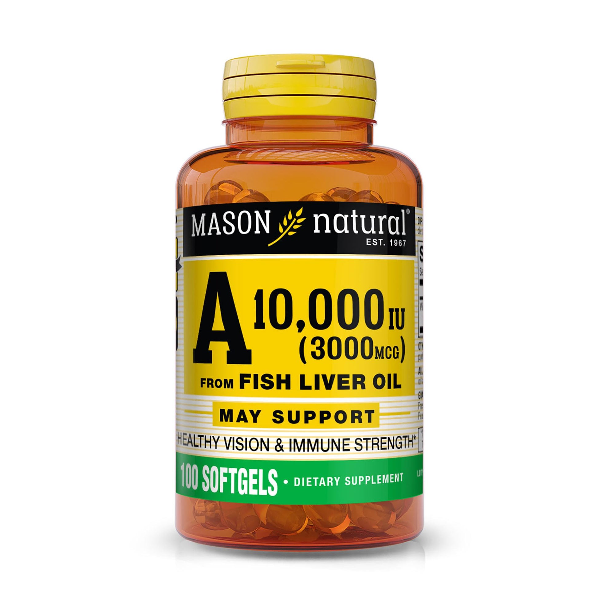 MASON NATURAL Vitamin A Softgels, 100 Count