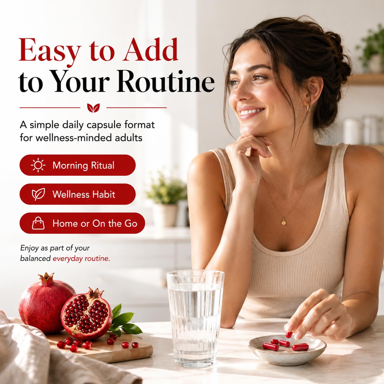 ZHPRXE Pomegranate Extract Capsules, 700mg Per Serving, Antioxidant Support, 60 Capsules