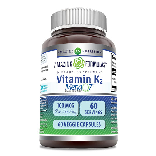 Amazing Nutrition Vitamin K2 Menaq7 MK7 Supplement Capsule 1 Count