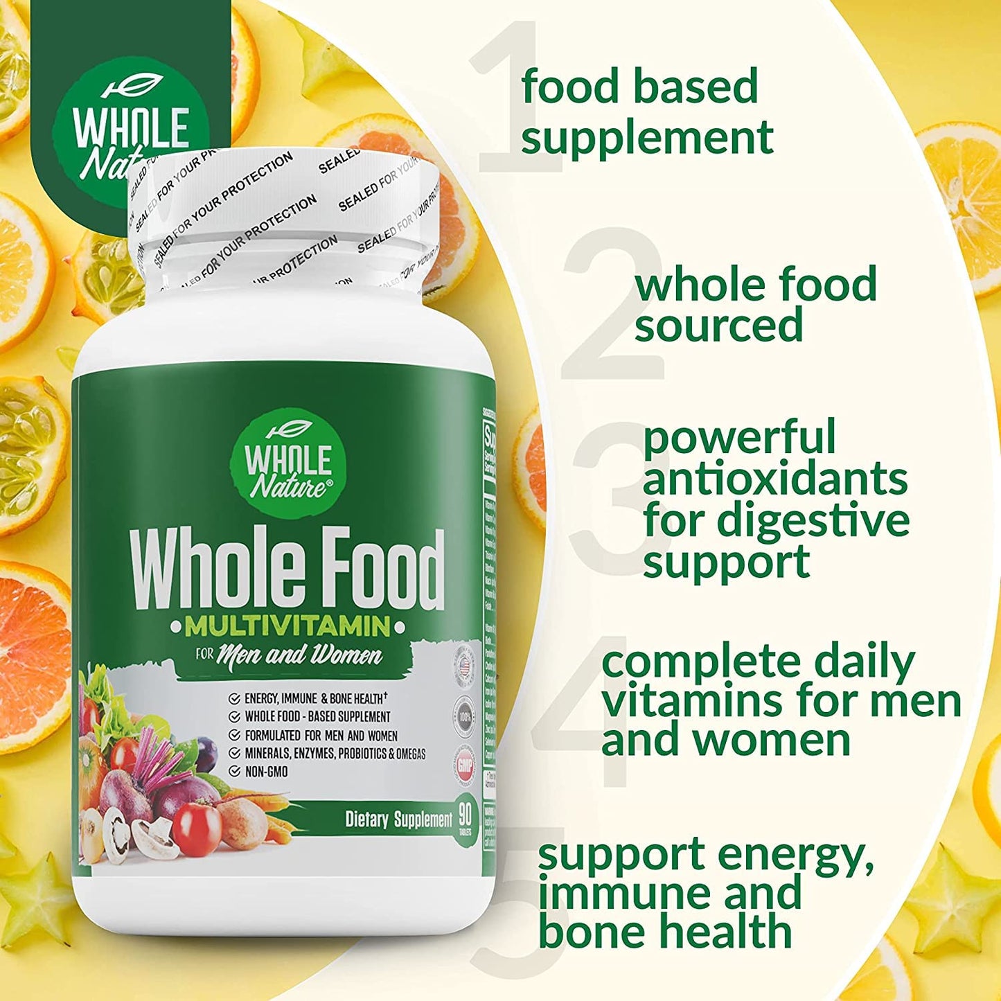 Whole Nature Whole Food Multivitamin for Men and Women, 270 Capsules