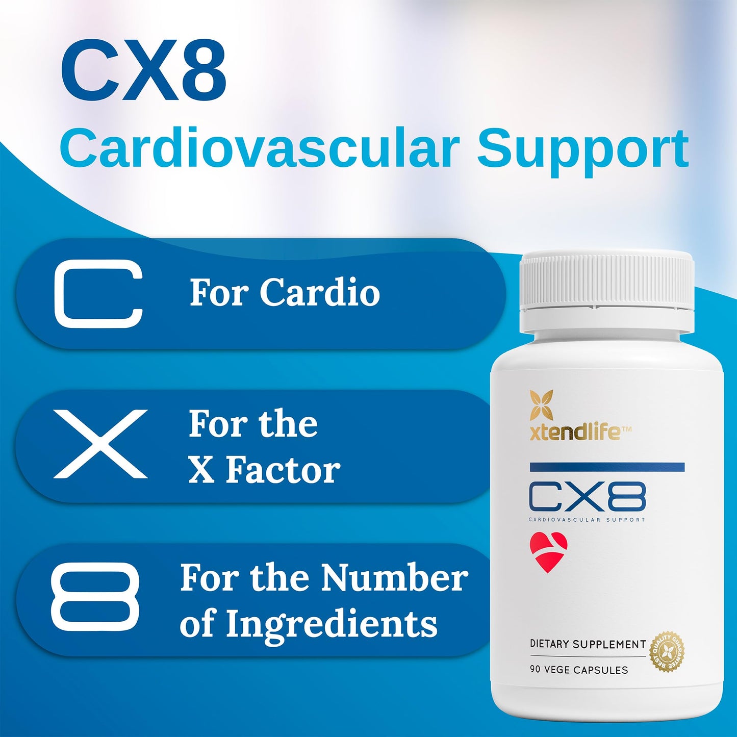 Xtendlife CX8 Heart Health Supplement Capsule 90 Count
