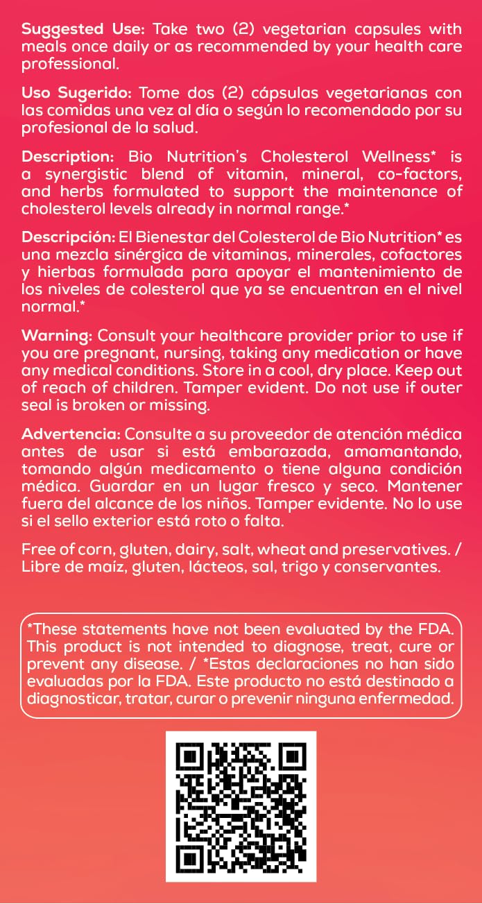 Bio Nutrition Cholesterol Wellness Capsule, 60 Capsules
