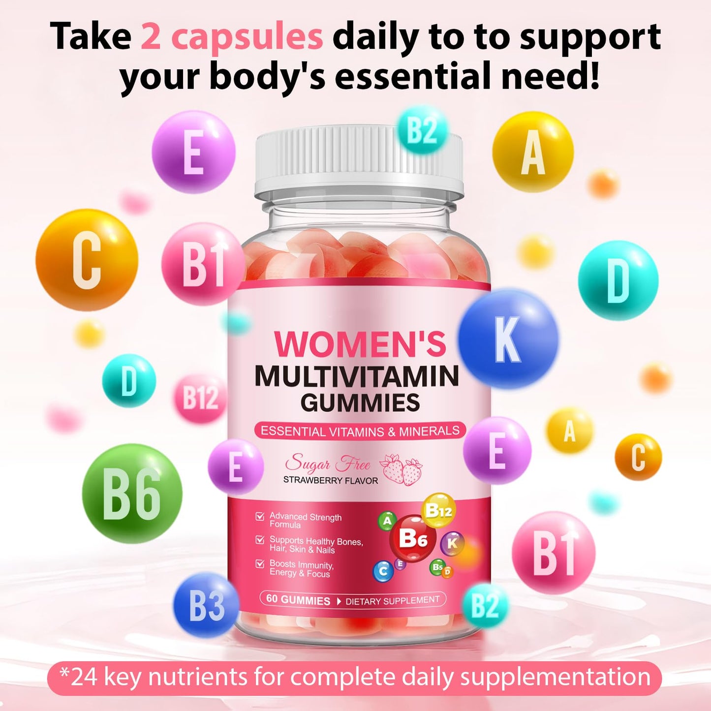DCTTVHVD Multivitamin Gummies for Women, 60 Gummies