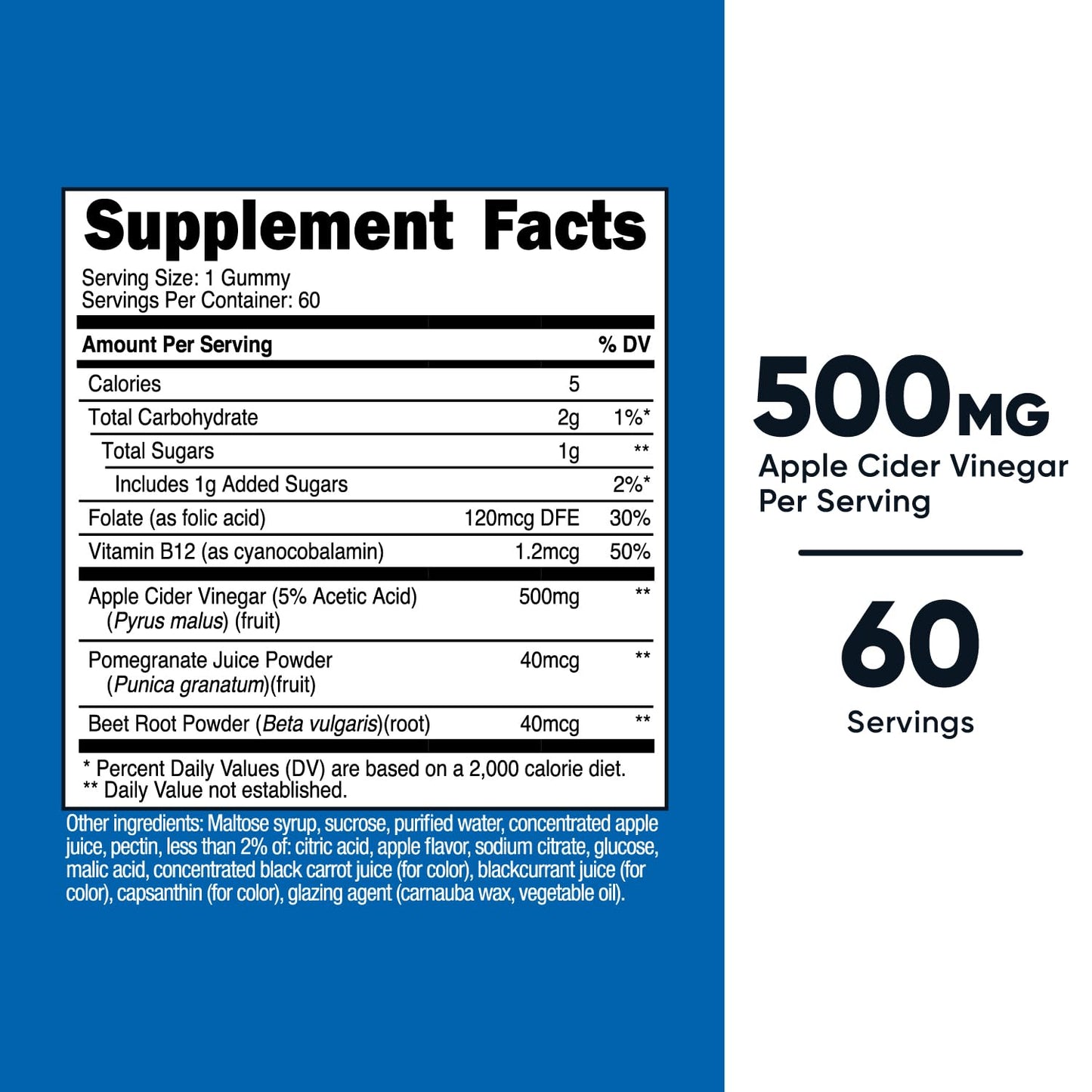 Nutricost Apple Cider Vinegar Gummies, 60 Count