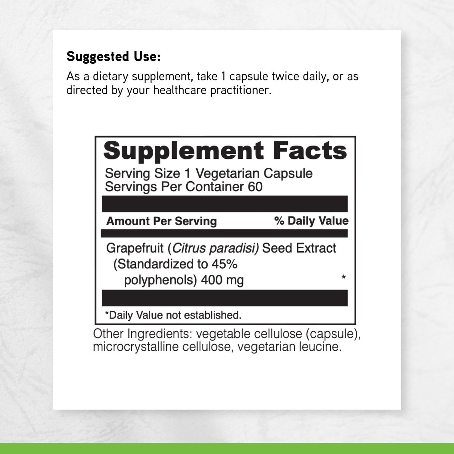 DAVINCI Grapefruit Seed Extract 400 mg Tablet, 60 Count