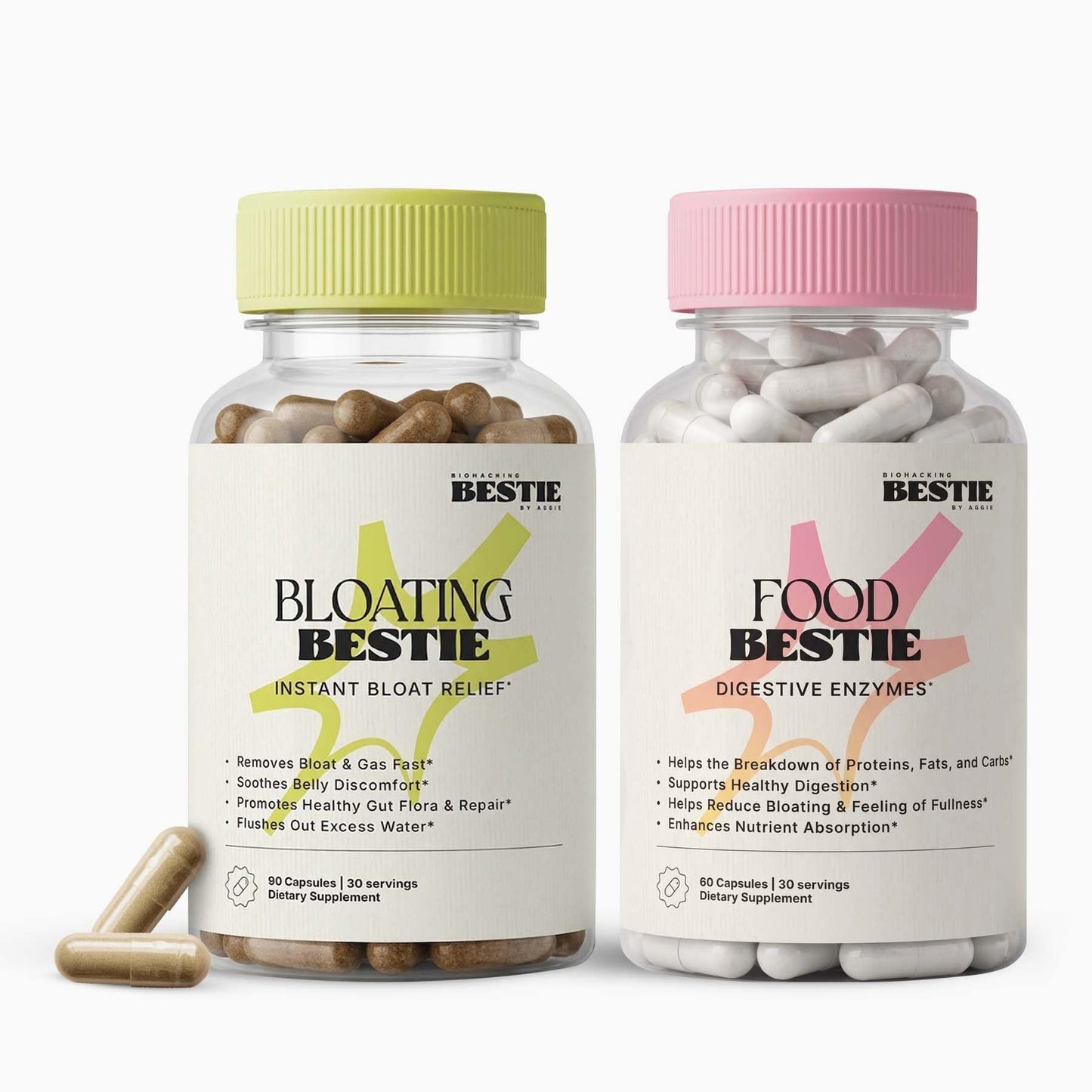 Biohacking Bestie Bloating + Food Bestie Bundle 150 Capsules