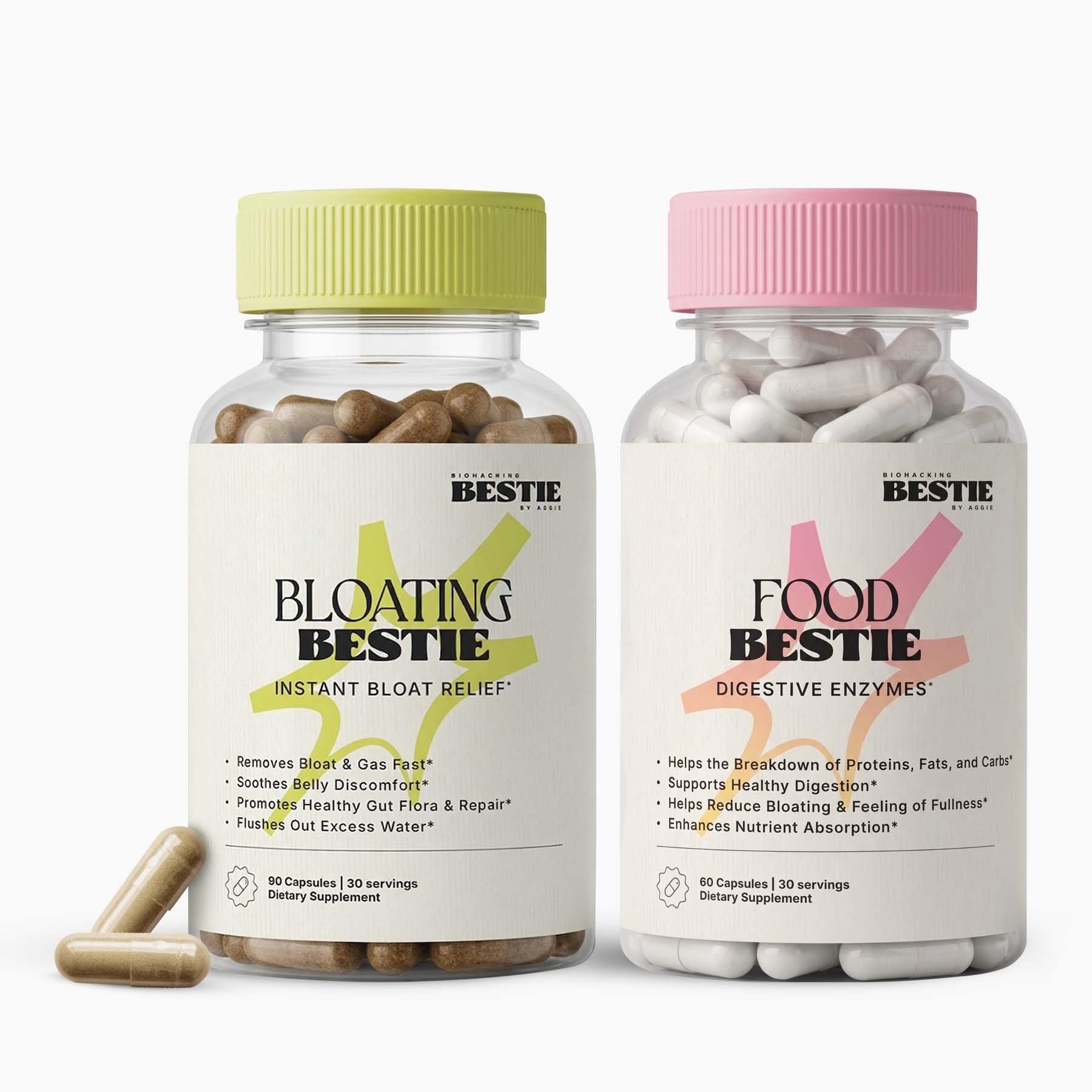 Biohacking Bestie Bloating + Food Bestie Bundle 150 Capsules