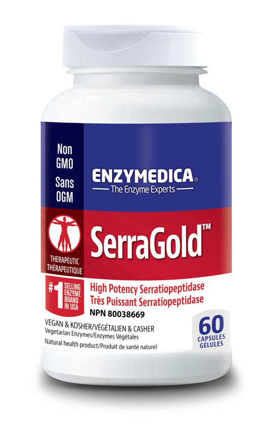 Enzymedica SerraGold High-Potency Serrapeptase Enzyme Supplement Capsule 60 Count