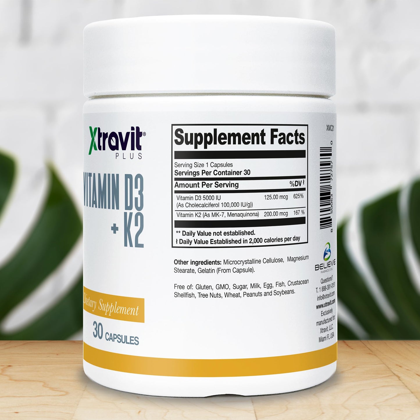 Xtravit Vitamin D3 + K2 Capsule, 30 Capsules