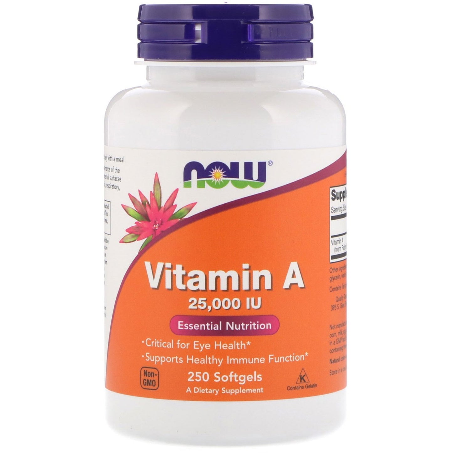 NOW Foods Vitamin A Softgels 25000 IU from Fish Liver Oil, 500 Softgels