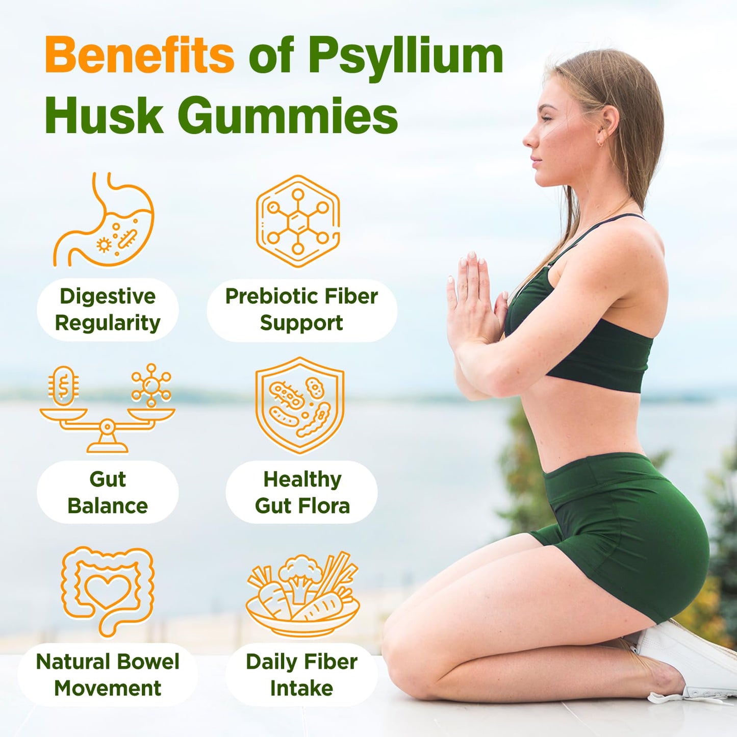 duwhot Psyllium Husk Gummies for Adults, 60 Chews