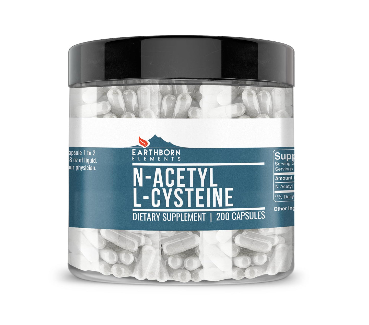 Earthborn Elements NAC N-Acetyl L-Cysteine Capsules 200 Count