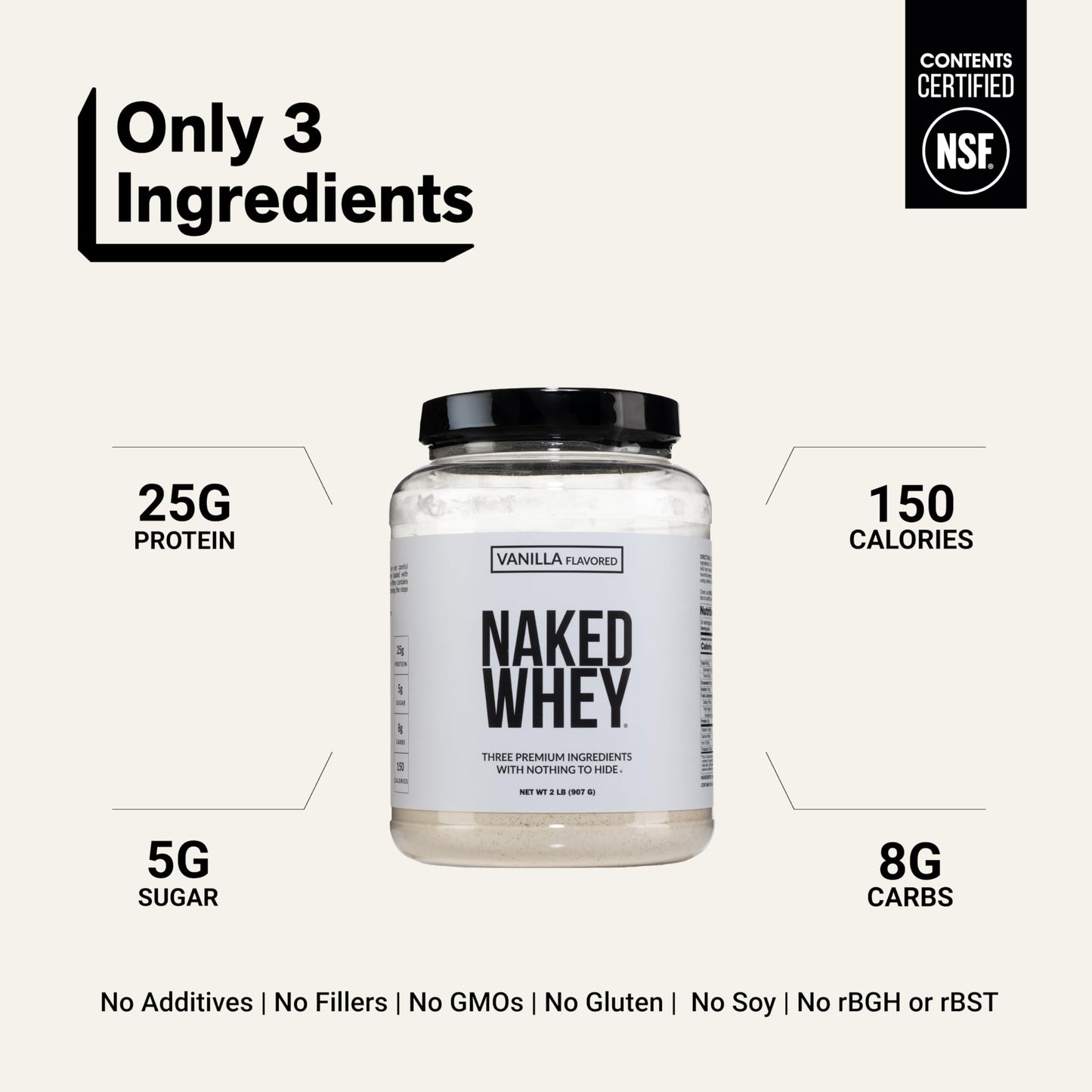 NAKED Whey Vanilla Protein Powder 32 Servings