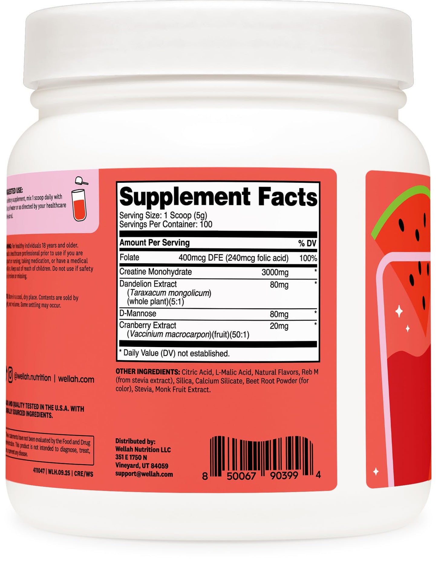 Wellah Creatine for Women Powder 18.6 oz