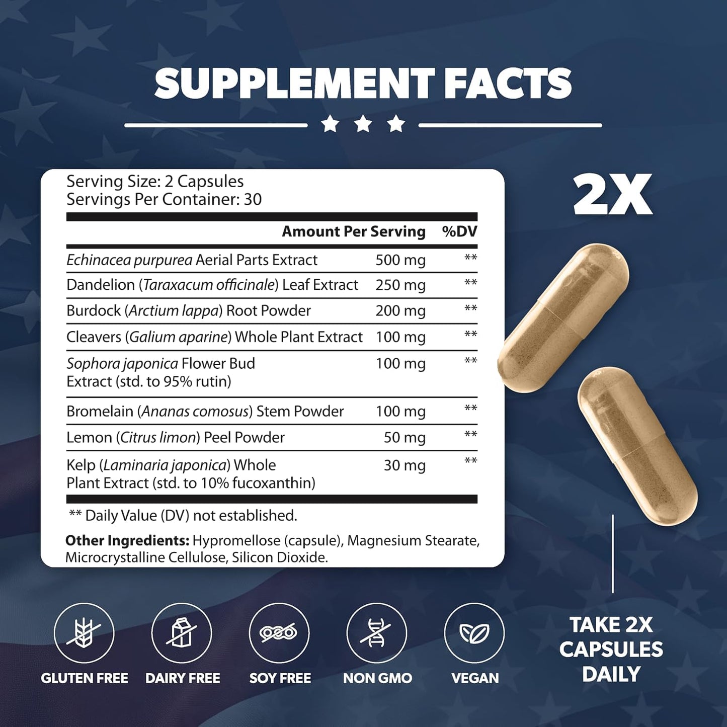 American Vitality LymphaVive Lymphatic Drainage Supplements Capsule 60 Count