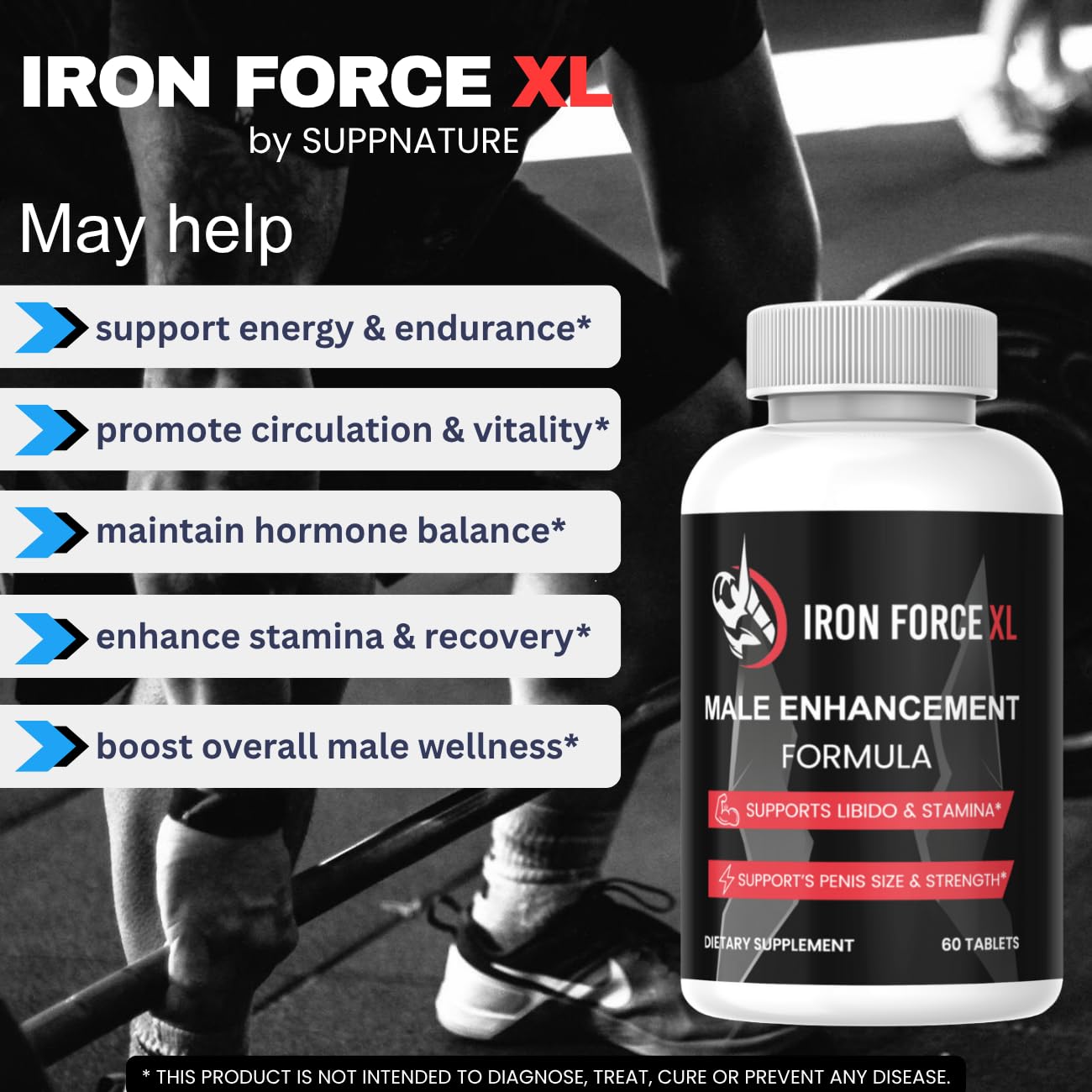 SuppNature Iron Force XL Tablets, 60 Count