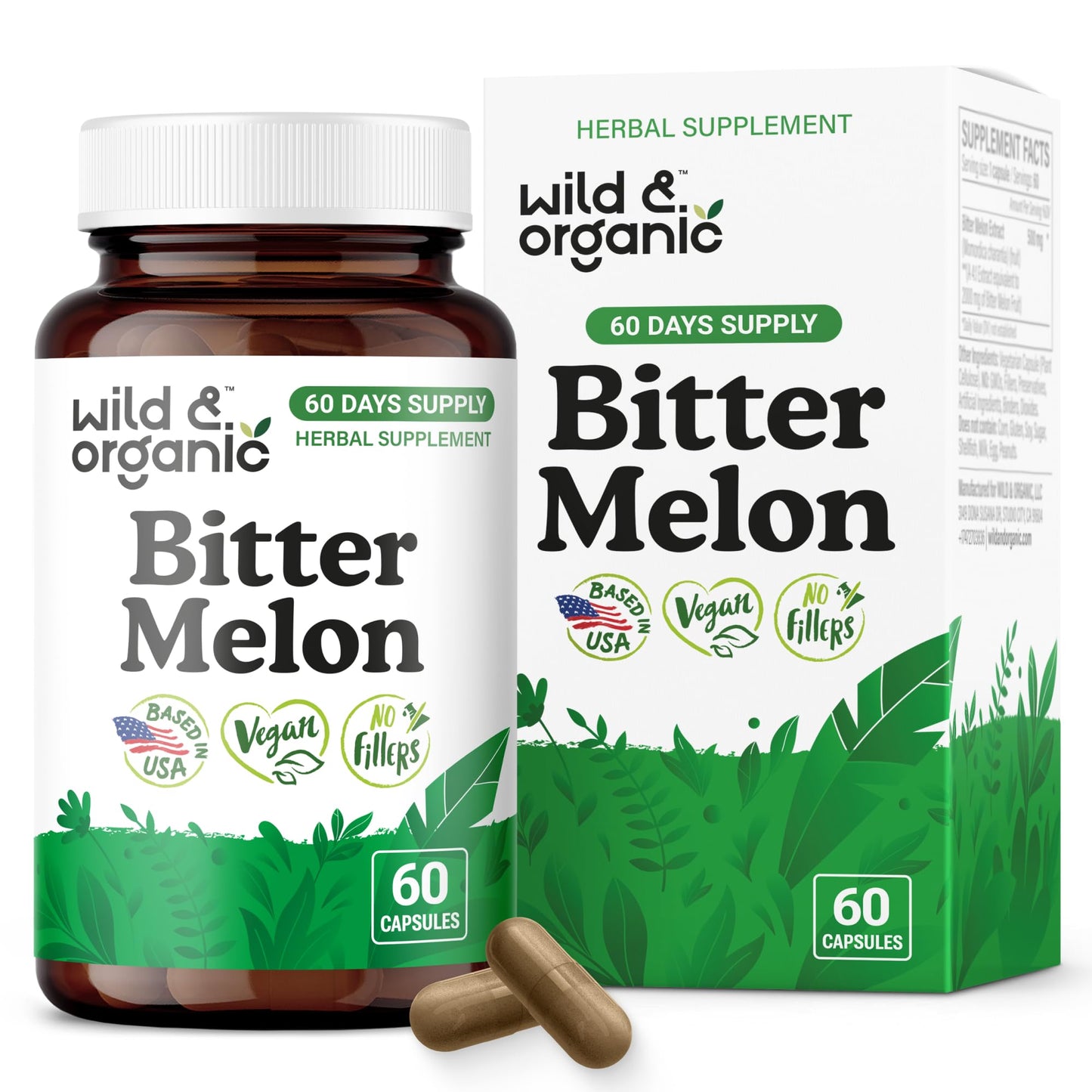 Wild & Organic Bitter Melon Capsules 60 Count