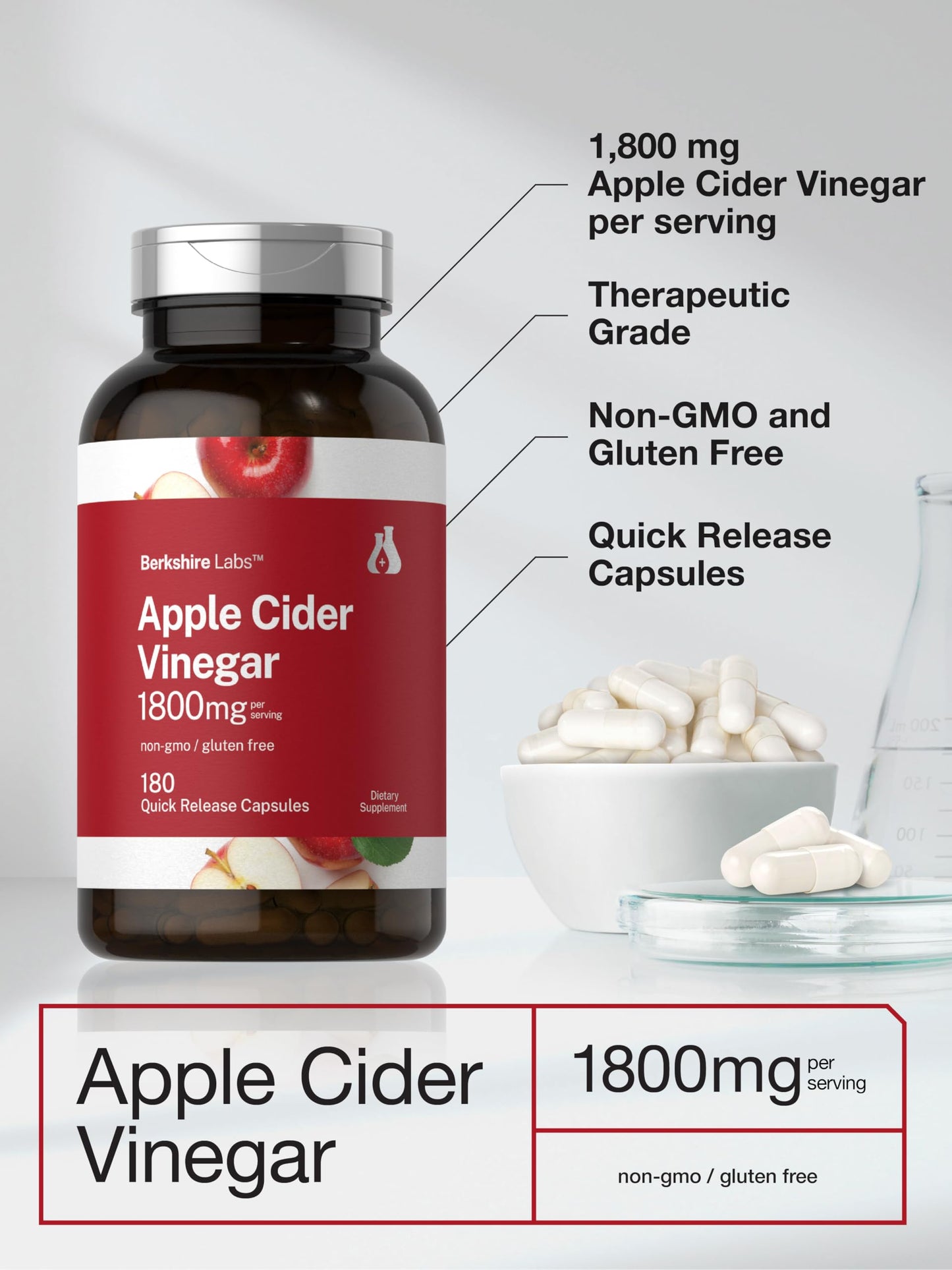 Horbäach Apple Cider Vinegar Capsules 180 Capsules
