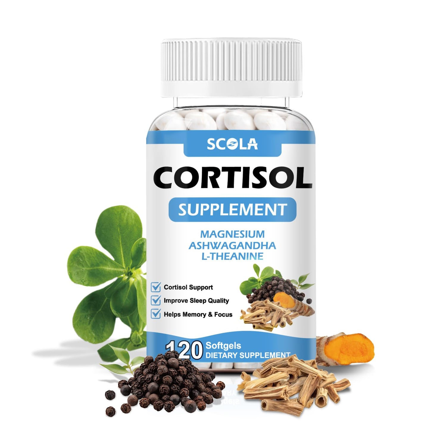 SCOLA Cortisol Supplement Softgels 120 Count