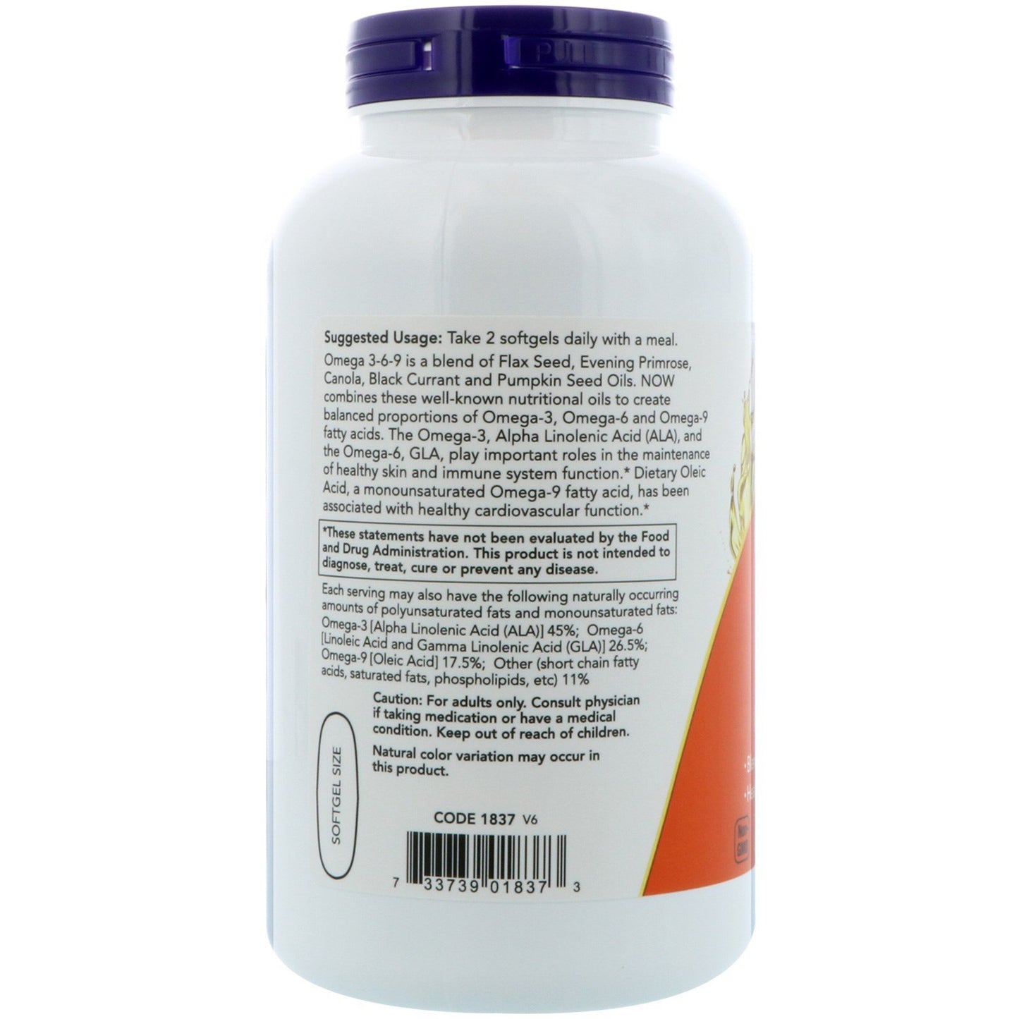 NOW Foods Omega 3-6-9 Softgels 250