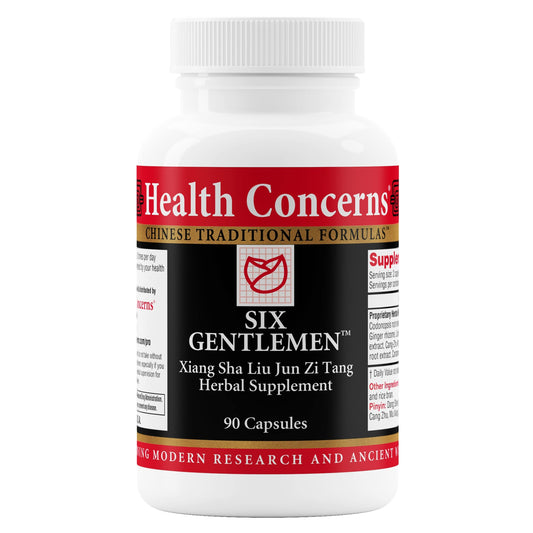Health Concerns Six Gentlemen Digestive Health & Qi Support Supplement Licorice Root, Ginger & Codonopsis Formula 90 Capsules