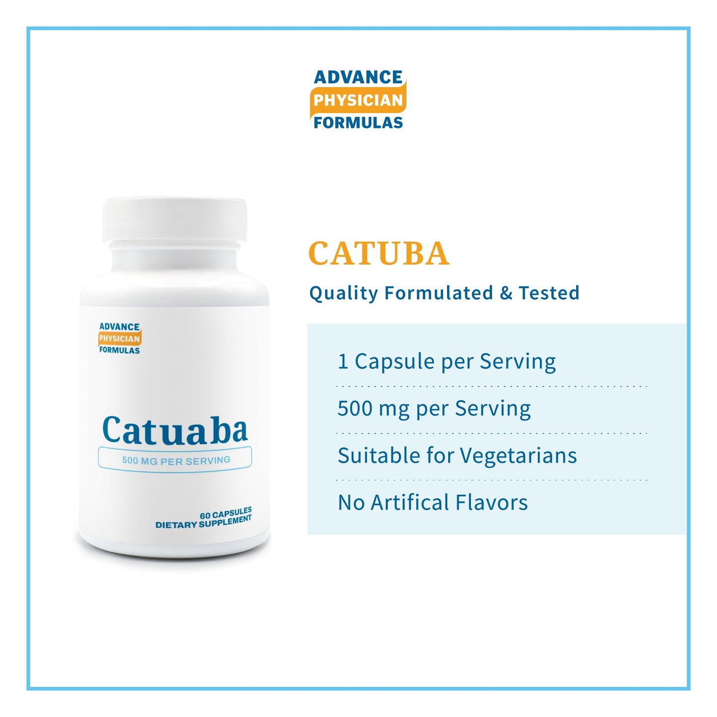 Advance Physician Formulas Catuaba 500 mg Capsules, 60 Count