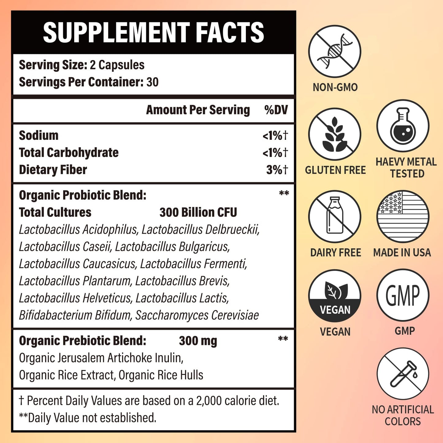 Lifeatlas 300 Billion CFU Probiotics Capsule, 60 Count