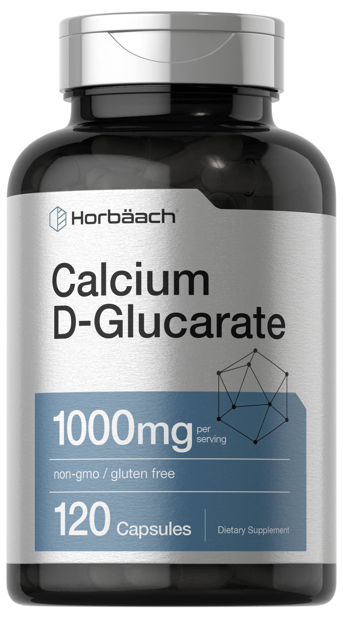 Horbäach Calcium D-Glucarate 1000mg, 120 Capsules