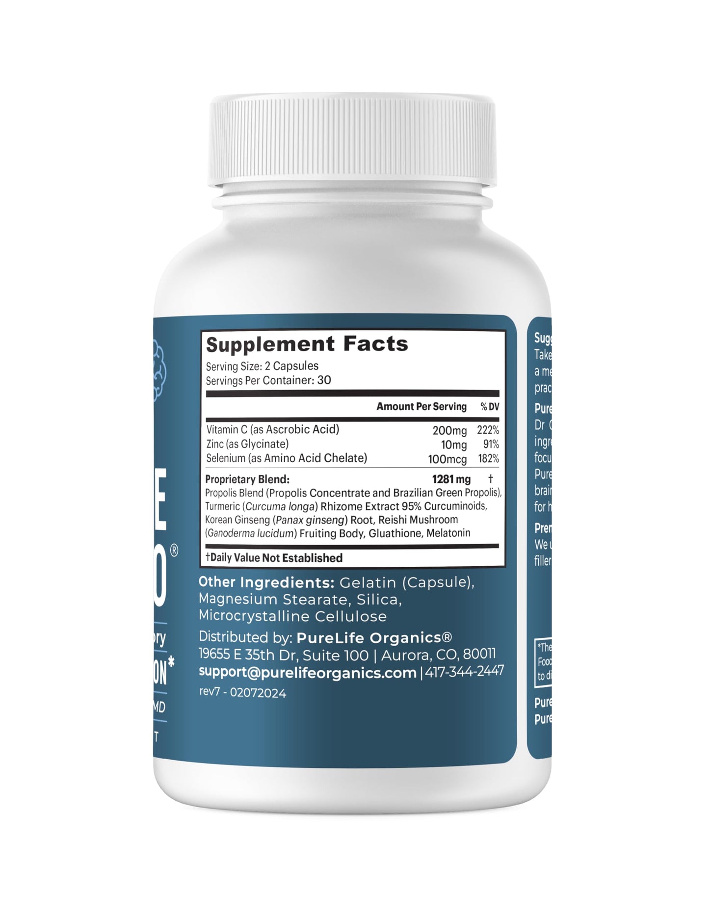 PureLife Organics Pure Neuro Capsules, 60 Count