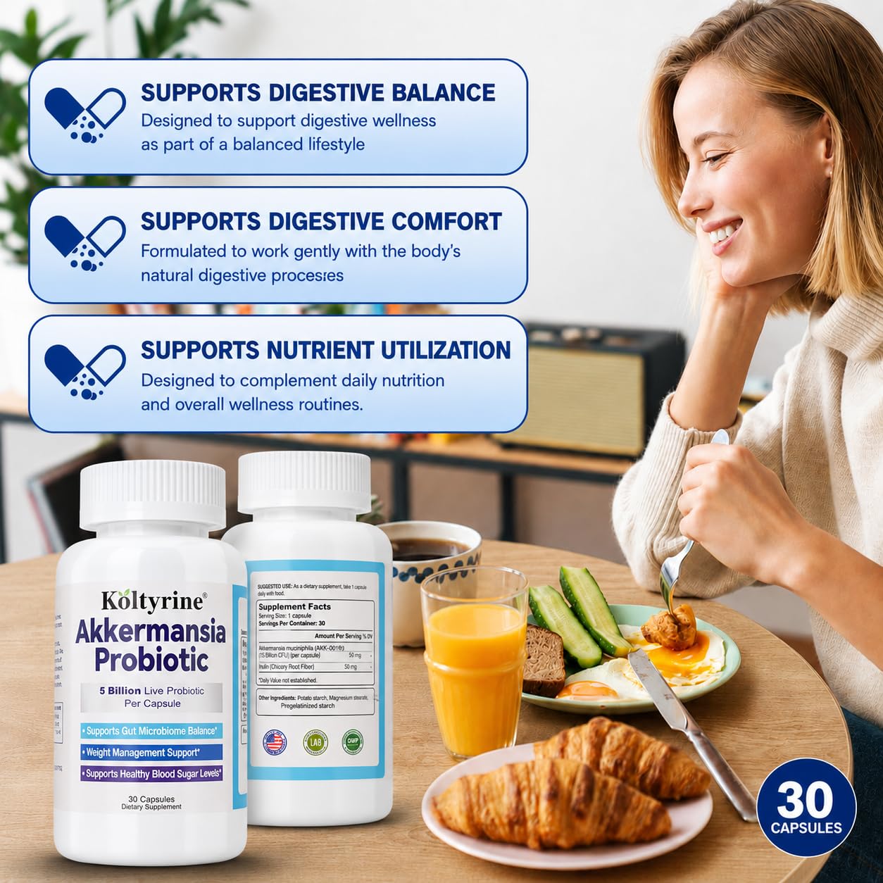 Koltyrine Akkermansia Probiotic, 30 Capsules