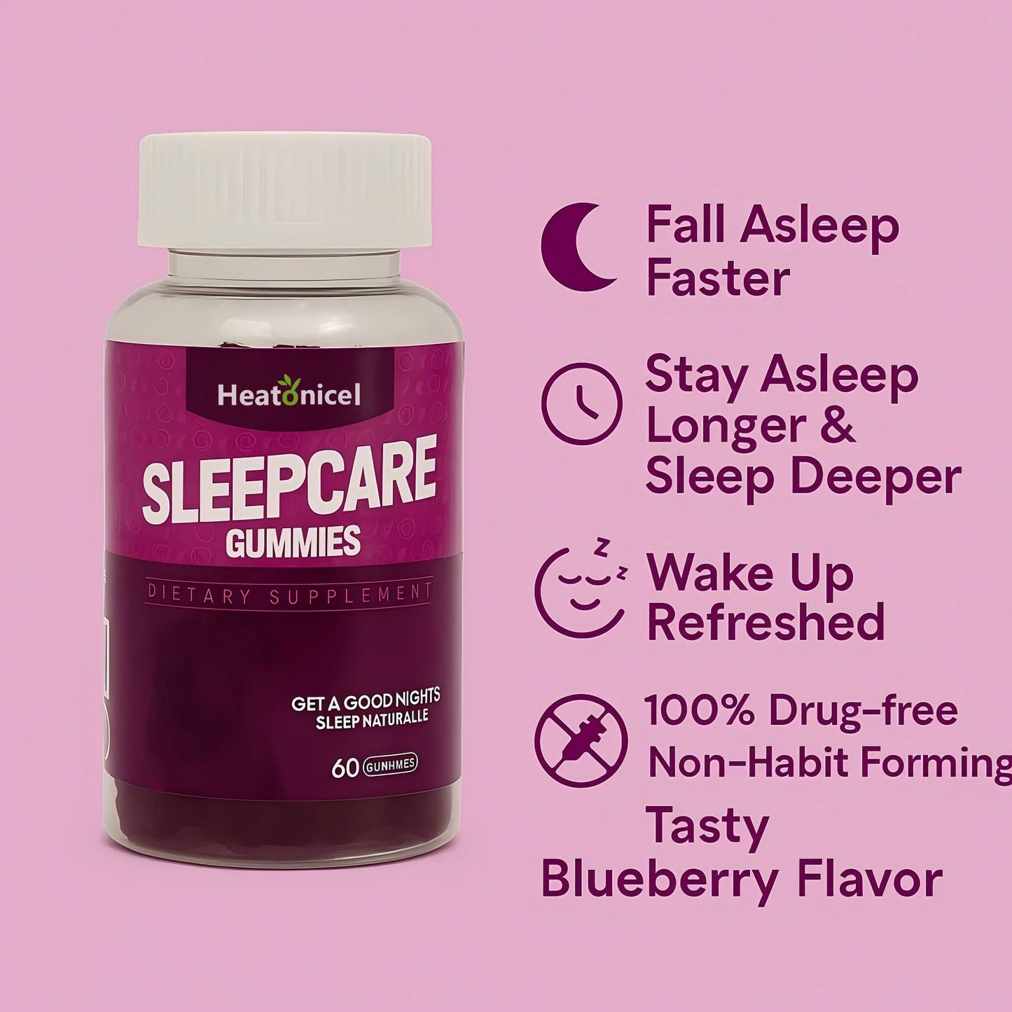 Heatonicel Sleep Gummies for Adults 60 Count