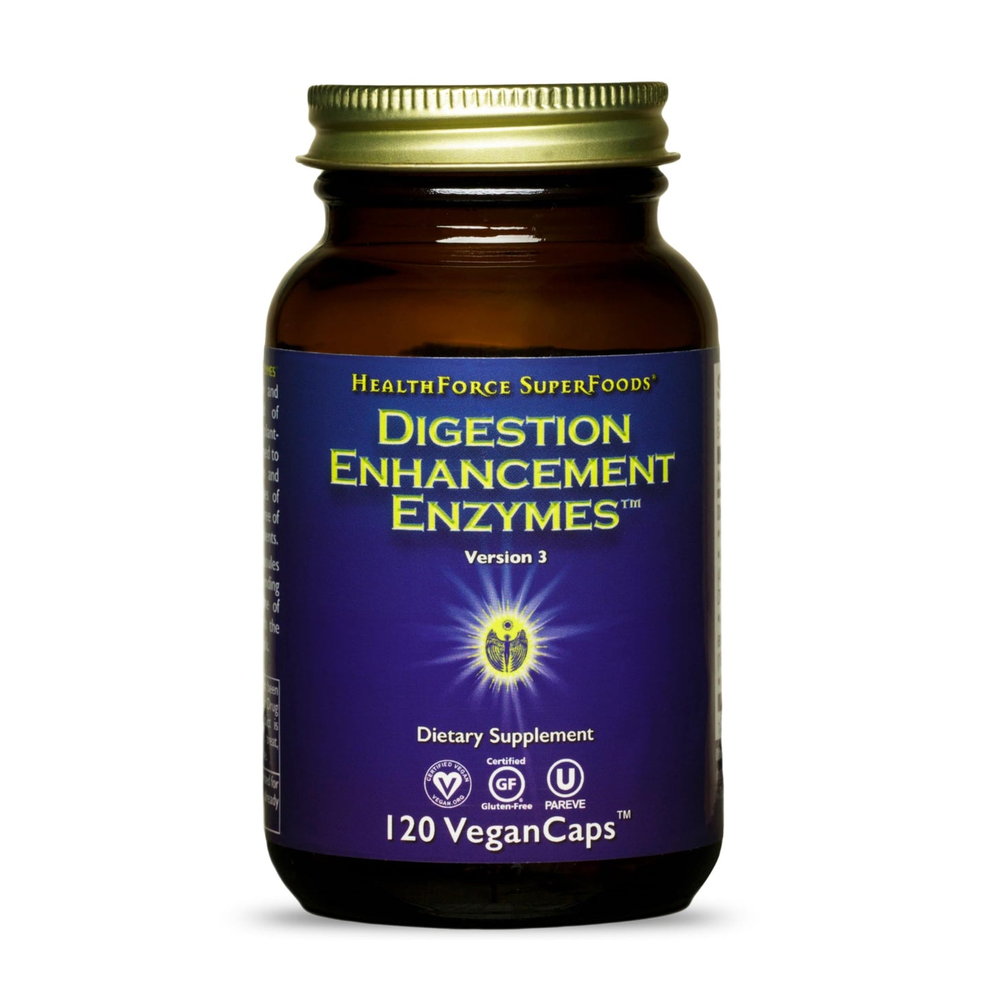 HealthForce SuperFoods Digestion Enhancement Enzymes All Natural Plant Sourced Enzyme Supplement, Capsules, 120 Count
