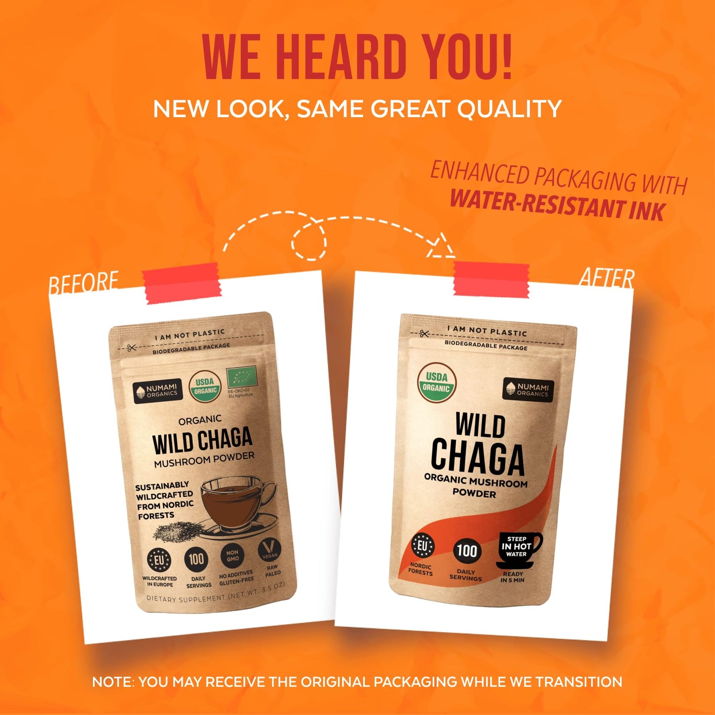 Numami Organic Chaga Mushrooms Powder 3.5 oz