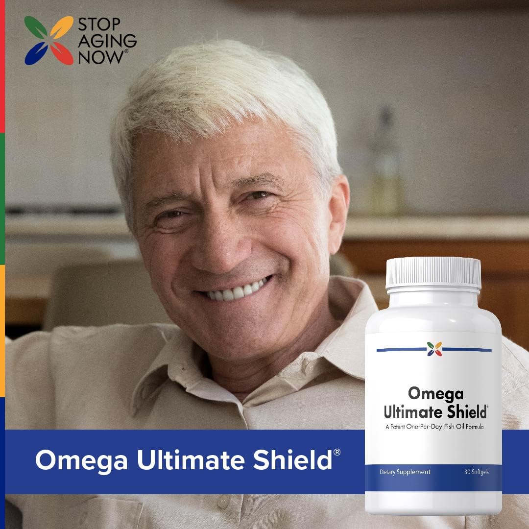 Stop Aging Now Omega-3 Fish Oil Supplement with EPA and DHA, 30 Softgels