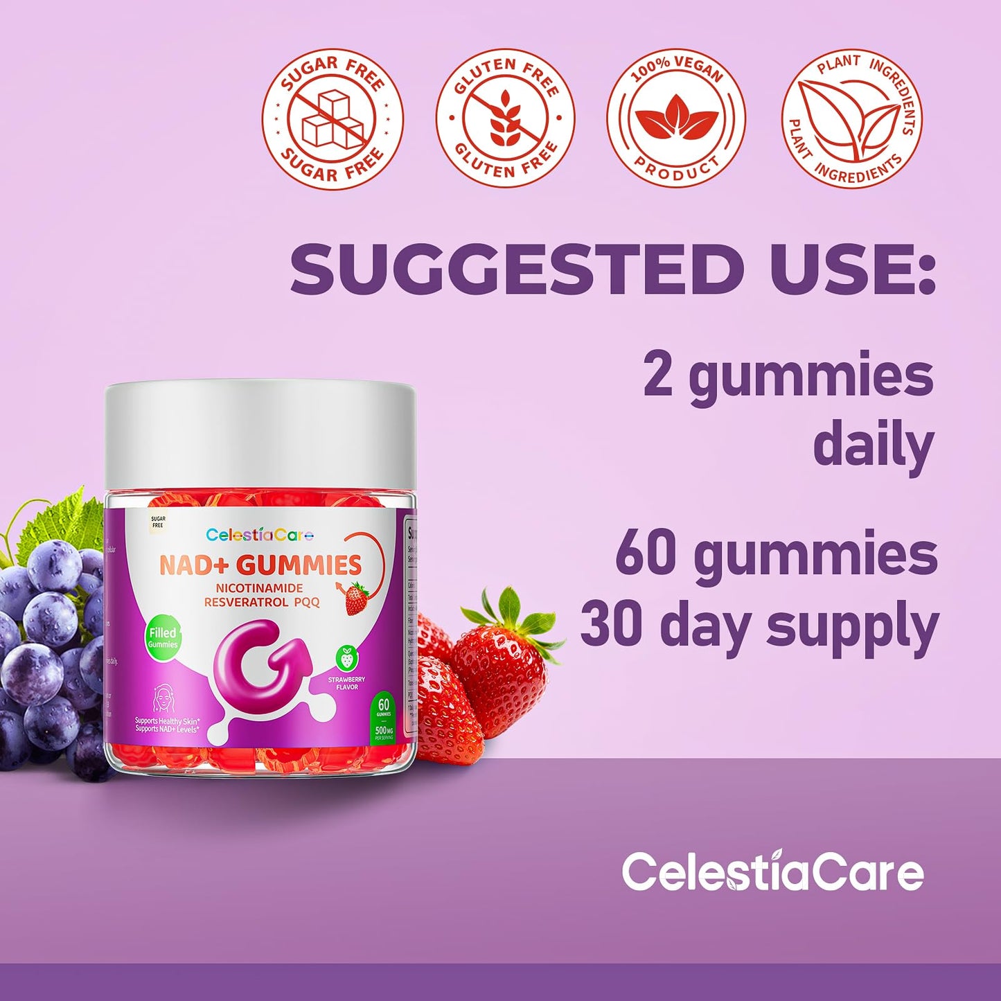CelestiaCare NAD+ Gummies 120 Count