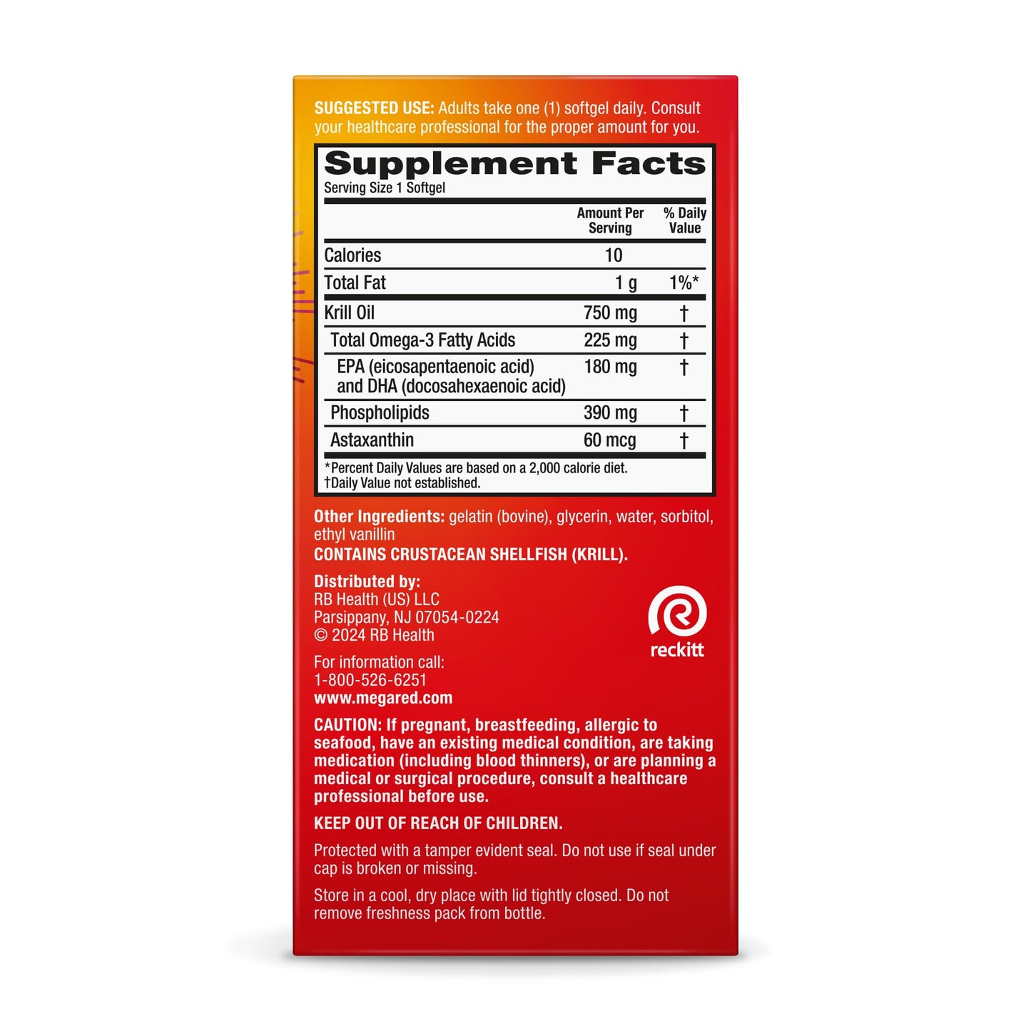 MegaRed Antarctic Krill Oil 750mg, Omega 3 Fatty Acid Supplement, Ultra Concentrate EPA & DHA Softgels, Antioxidant Astaxanthin, Heart Health Supplement with No Fish Oil Aftertaste, 80ct