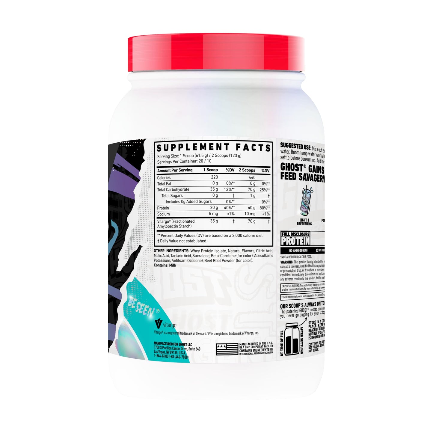 GHOST Clear Gains Mass Gainer Protein Powder 2.7 Pound