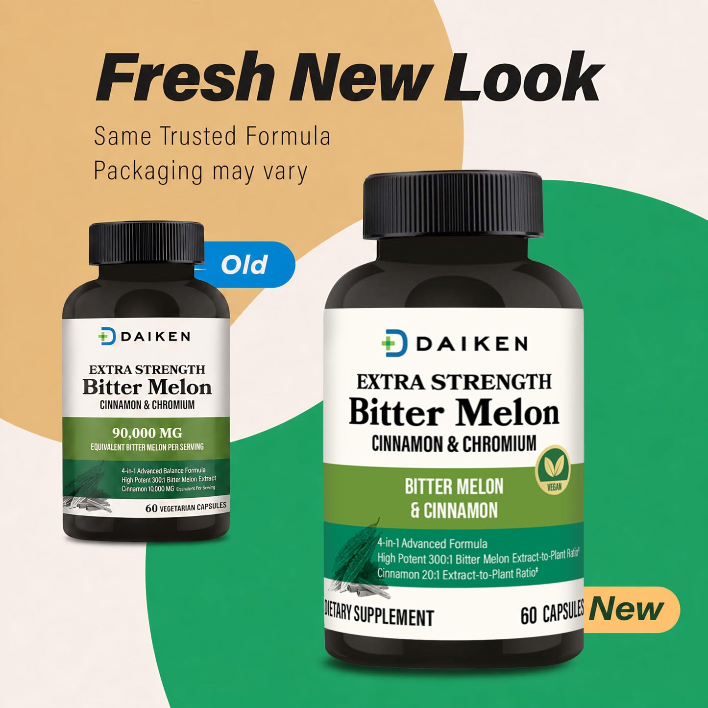 DAIKEN Bitter Melon, Cinnamon & Chromium Capsules, 60 Capsules