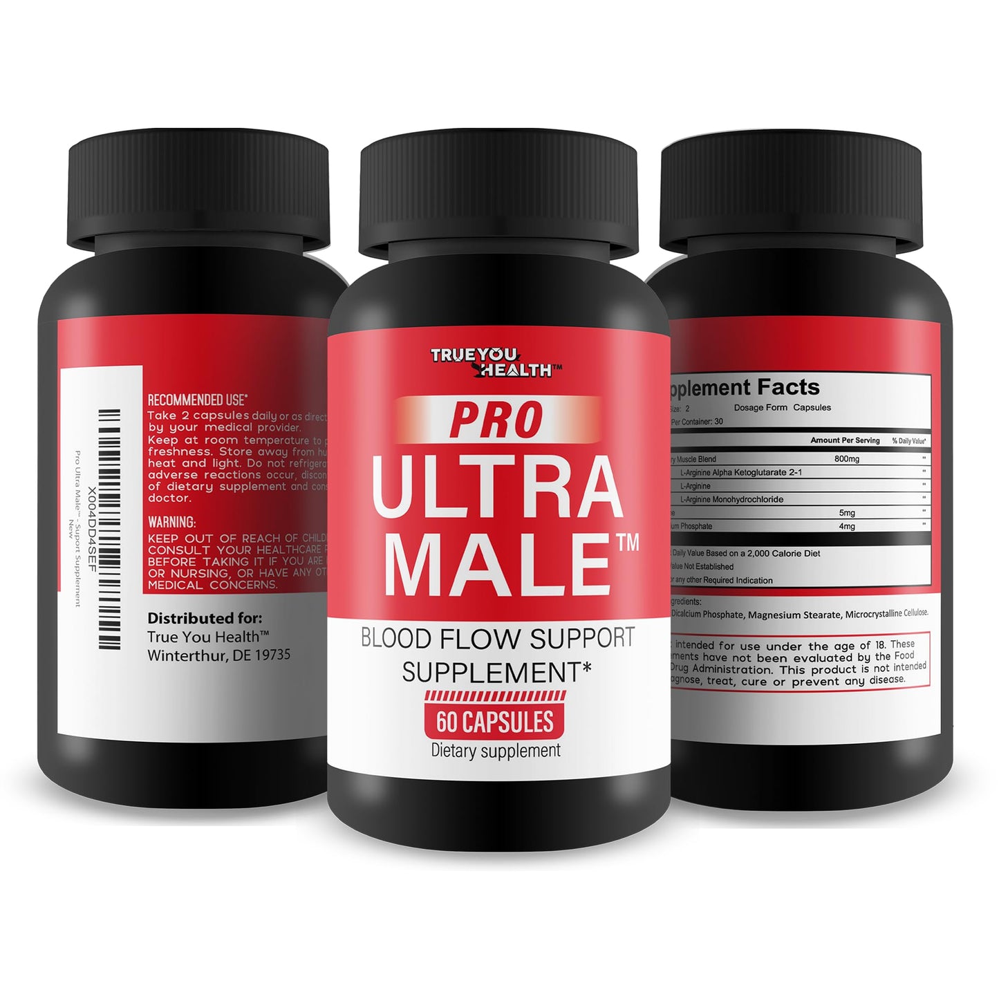 True You Health Pro Ultra Male Blood Flow Support Capsules, 60 Count