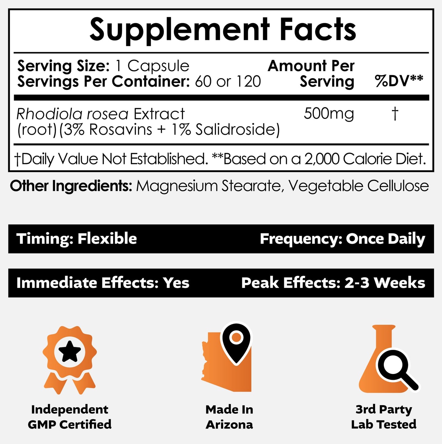 Nootropics Depot Rhodiola Rosea Capsules 120 Count