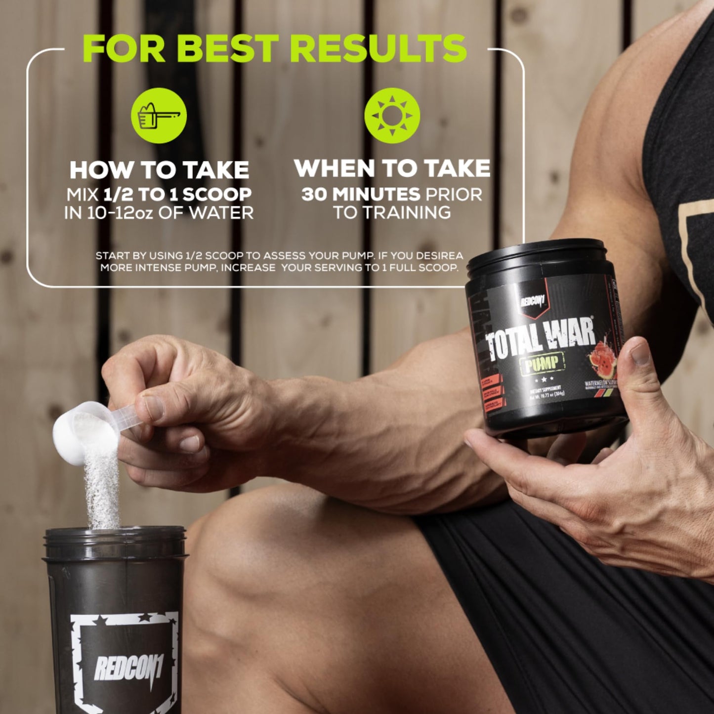 REDCON1 Total War Pump Non Stim & Caffeine Free Pre Workout Powder, 10.72 oz